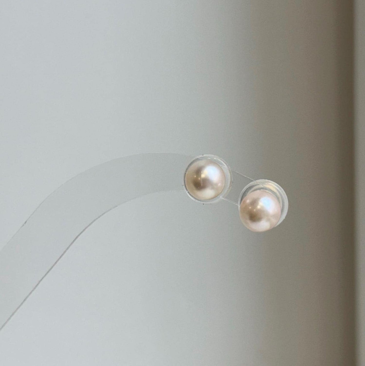 Elly’s 7.6mm Akoya ivory ocean pearls Earrings studs: Extreme luster mirrored, s925 silver minimalist daily earrings stud. daily office pearl earrings