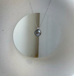 Elly’s 10.6mm Tahitian dark platinum ocean pearl pendant: Extreme luster mirrored, 1.4cm high, S925 silver pendant, chain set. gift for her party