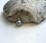 Elly’s 10.8mm Tahitian platinum ocean pearl pendant: Extreme luster mirrored, 1.4cm high, S925 silver pendant chain set. gift for her