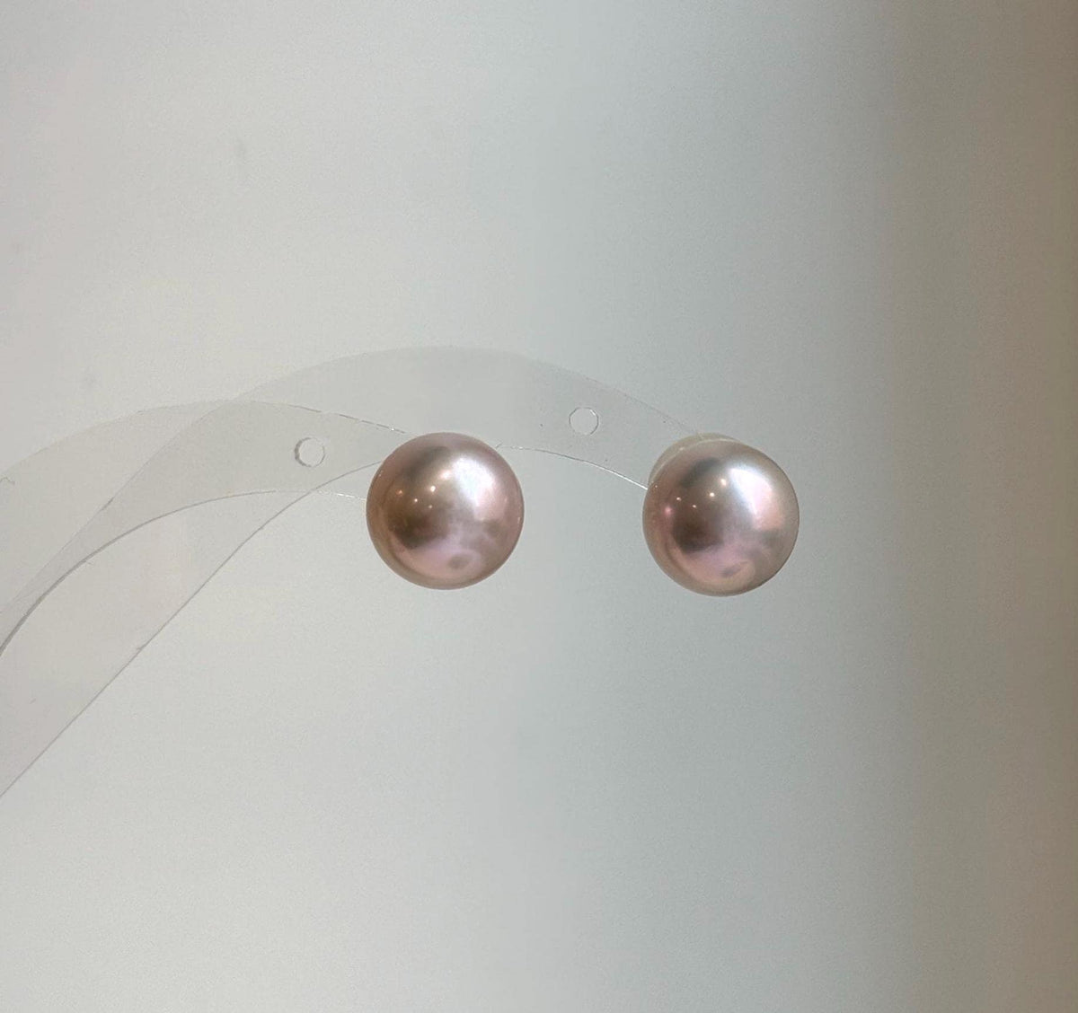 Elly’s 5A 11.7mm Edison Rose Pearls Earrings studs: Extreme luster Mirrored, S925 silver Classic minimalist earrings studs.