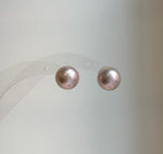 Elly’s 5A 11.7mm Edison Rose Pearls Earrings studs: Extreme luster Mirrored, S925 silver Classic minimalist earrings studs.