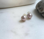 Elly’s 5A 11.7mm Edison Rose Pearls Earrings studs: Extreme luster Mirrored, S925 silver Classic minimalist earrings studs. daily office pearls earrings studs gift for her birthday anniversary holiday