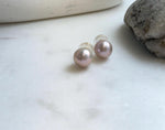Elly’s 5A 11.7mm Edison Rose Pearls Earrings studs: Extreme luster Mirrored, S925 silver Classic minimalist earrings studs. daily office pearls earrings studs gift for her birthday anniversary holiday