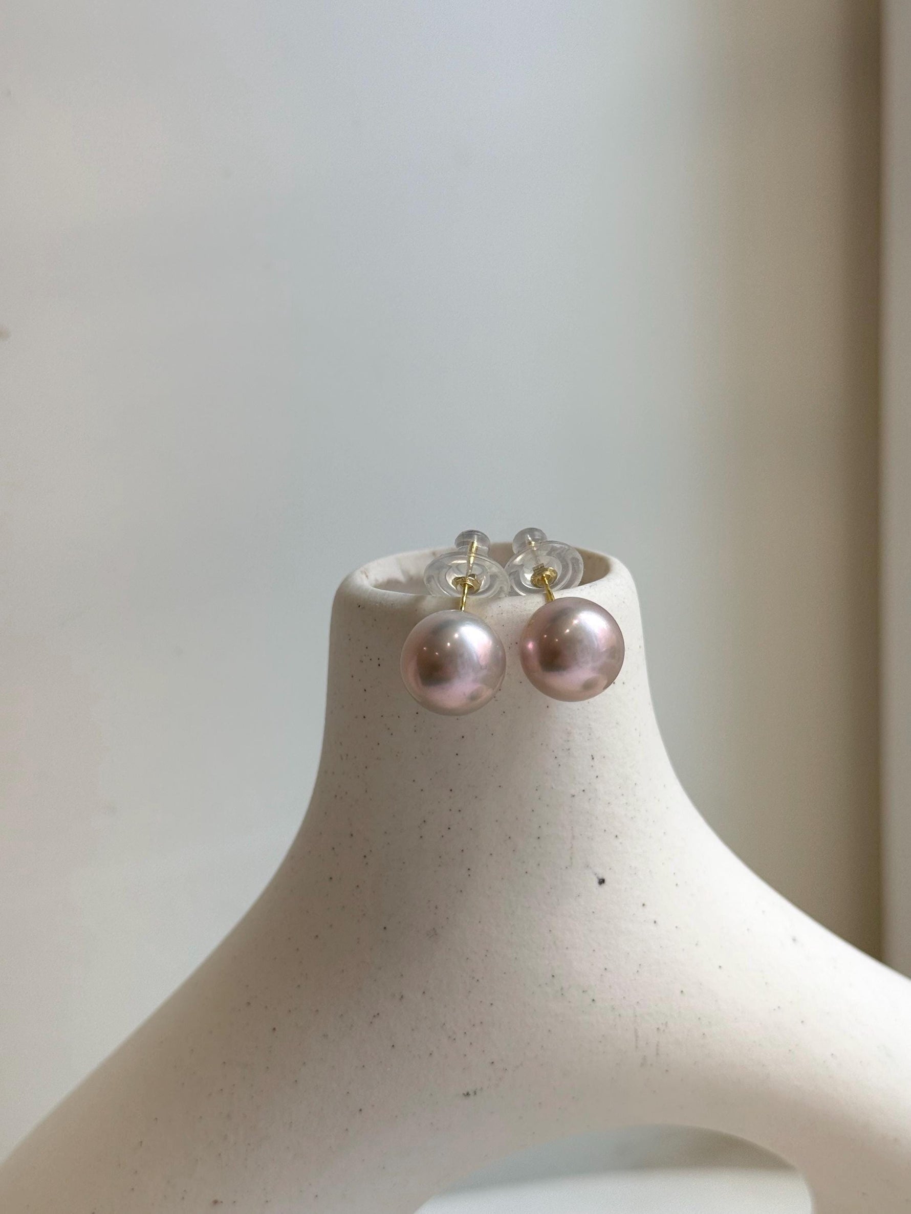Elly’s 5A 11.7mm Edison Rose Pearls Earrings studs: Extreme luster Mirrored, S925 silver Classic minimalist earrings studs. daily office pearls earrings studs gift for her birthday anniversary holiday