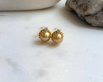 Elly’s 9.1mm Edison deep gold Pearls Earrings studs: Extreme luster Mirrored,  1.1x1.3cm, S925 silver earrings studs. gift for her daily wear