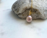 Elly’s 12.9x14.3mm Edison Pearl Pendant: Extreme luster mirrored, metallic rose pearl, 2.5cm, s925 silver minimalist pendant necklace set.gift for her birthday