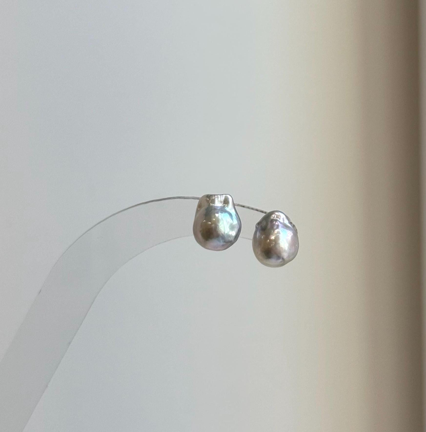 Elly’s 8.3x9.9mm Akoya ocean Tail pearls Earrings studs: Extreme luster mirrored, s925 silver earrings. Pearl jewelry idea. gift for her