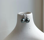 Elly’s 10mm Tahitian Platinum ocean Pearls High heel Earrings Hooks: Extreme luster Mirrored, 2.1cm high, S925 silver earrings hooks. gift for her daily earrings