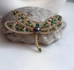 Elly’s 9.4mm Tahitian peacock Ocean Dragonfly Brooch Pendant 2in1: Extreme Luster mirrored,7.5x5cm, gift for her
