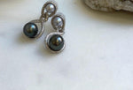Elly’s 6.5-9.9mm Tahitian Akoya ocean Pearls Earrings Chandeliers: Extreme luster Mirrored,S925 silver cool earrings. gift for her