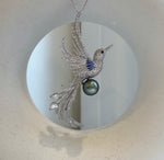 Elly’s Tahitian peacock hunter Ocean Pearl Bird Brooch pendant 2in1: Extreme luster mirrored, 10.5mm, 6.5x6cm, no chain. gift for her holiday
