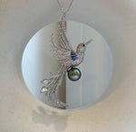 Elly’s Tahitian peacock hunter Ocean Pearl Bird Brooch pendant 2in1: Extreme luster mirrored, 10.5mm, 6.5x6cm, no chain. gift for her