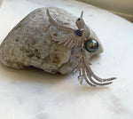 Elly’s Tahitian peacock hunter Ocean Pearl Bird Brooch pendant 2in1: Extreme luster mirrored, 10.5mm, 6.5x6cm, no chain. gift for her