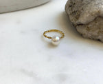 Elly’s 8.1mm Akoya ivory ocean pearl Ring: Extreme luster mirrored, s925 silver adjustable ring. Pearl Jewelry Idea. gift for her