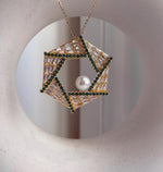 Elly’s White Pearl Vintage Brooch Pendant 2in1: Extreme luster mirrored,  8.2mm, 4.5cm dia. gift for her holiday