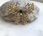 Elly’s White Pearl butterfly Brooch Pendant 2in1: Extreme luster mirrored,  4.5mm, 5.3x4.5cm, gift for her
