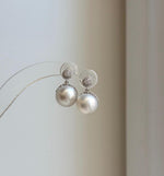 Elly’s 10.6mm Australian white Pearls Vintage earrings: Extreme luster mirrored, s925 silver earrings. daily office pearls earrings for her