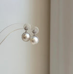 Elly’s 10.6mm Australian white Pearls Vintage earrings: Extreme luster mirrored, s925 silver earrings. daily office pearls earrings for her