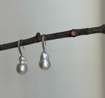 Elly’s Australian ocean white  Pearls dazzling earrings hooks: Extreme luster mirrored, To 18.8mm, s925 silver earrings. gift for her