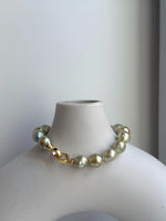 Elly’s 16pcs 8.9-10.2mm Genius south sea Tea Golden ocean Pearls Bracelet: Extreme luster mirrored, 7.7”, S925 silver bracelet. gift for her