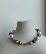 Elly’s Metallic pink rose gold pearls Bracelet: Extreme luster mirrored, 8” knotted, S925 silver Braclet. Pearl jewelry idea, gift for her