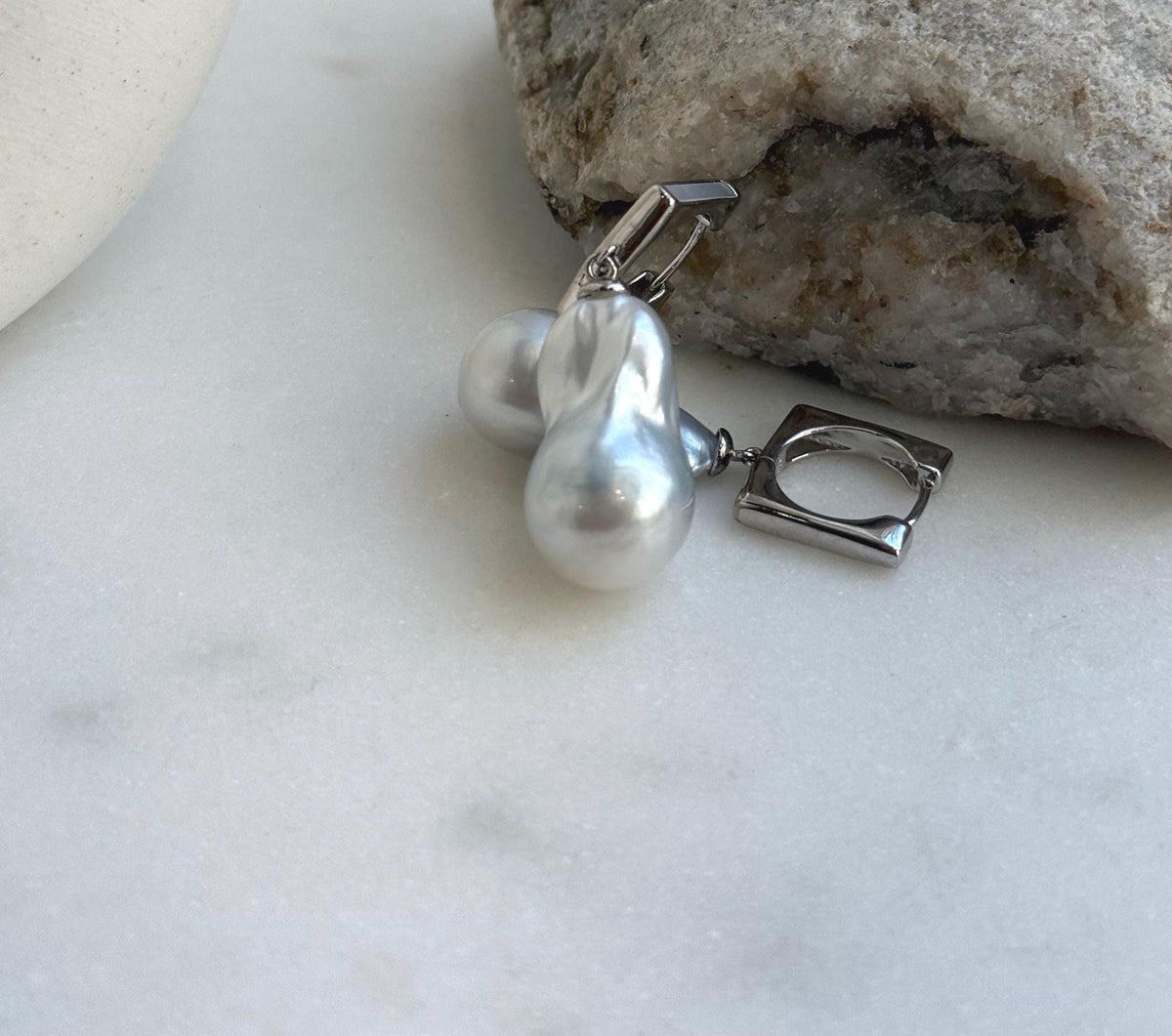 Elly’s Australian south sea ocean white silver Pearls dazzling earrings hoops: Extreme luster mirrored, To 20.7mm, s925 silver earrings. gift for her