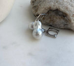 Elly’s Australian south sea ocean white silver Pearls dazzling earrings hoops: Extreme luster mirrored, To 20.7mm, s925 silver earrings. gift for her