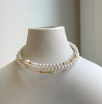 Elly’s Double layers Bracelet 3.1-3.5mm white small pearls:   extremely luster mirrored, 5.5cm dia. gift for her daily office bracelet