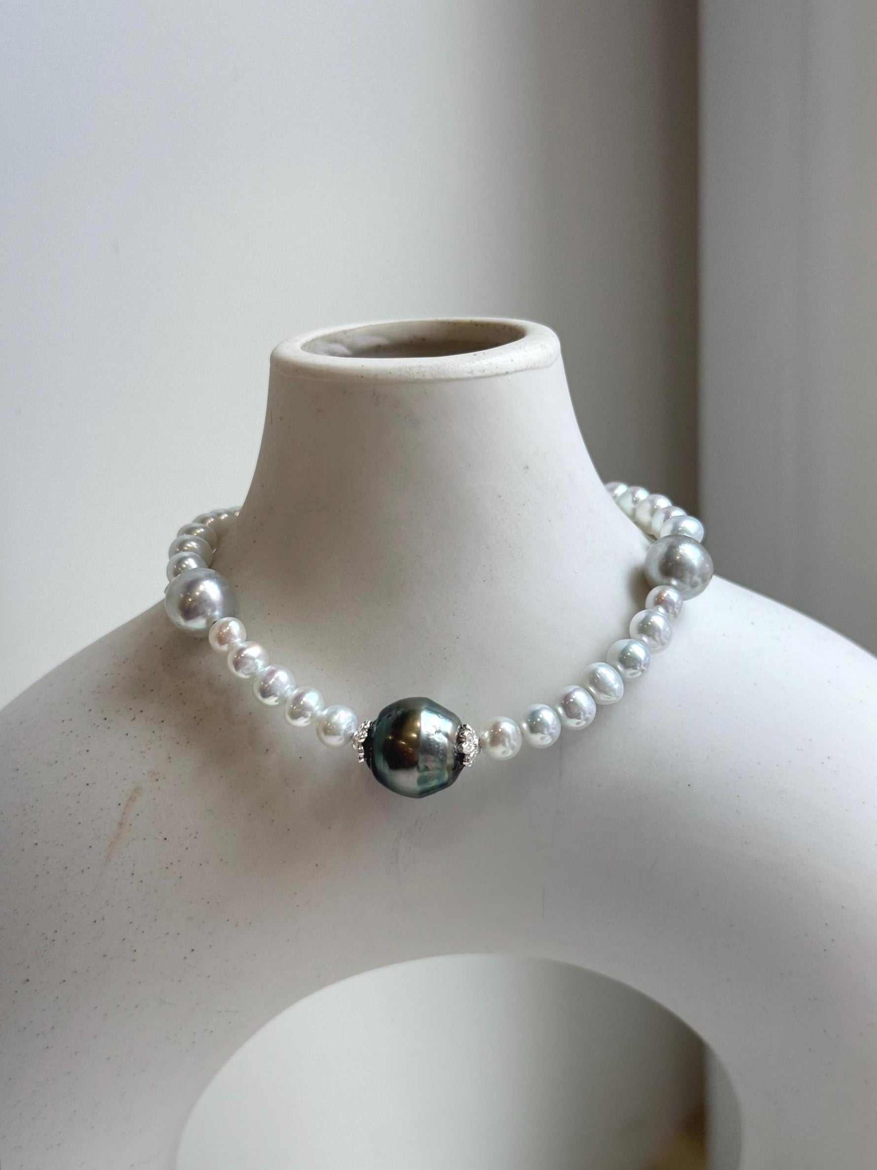 Elly’s Set 11.2mm Tahitian ocean Freshwater white pearls bracelet:Extreme luster mirrored, 7.3”, S925 silver bracelet. gift for her daily office bracelet