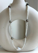 Elly’s Australian white Tahitian ocean pearls necklace: Extreme luster mirrored, to 12.5mm, s925 silver necklace.gift for her daily office pearls necklace
