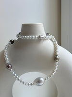 Elly’s Australian south sea ocean pearls white Tahitian ocean pearls necklace: Extreme luster mirrored, to 12.5mm, s925 silver necklace.gift for her