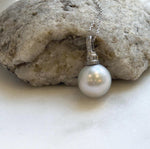 Elly’s 15mm Huge Edison Blue silver Pearl Pendant: Strong luster, 2.7cm, s925 silver minimalist pendant necklace set. gift for her holiday jewelry