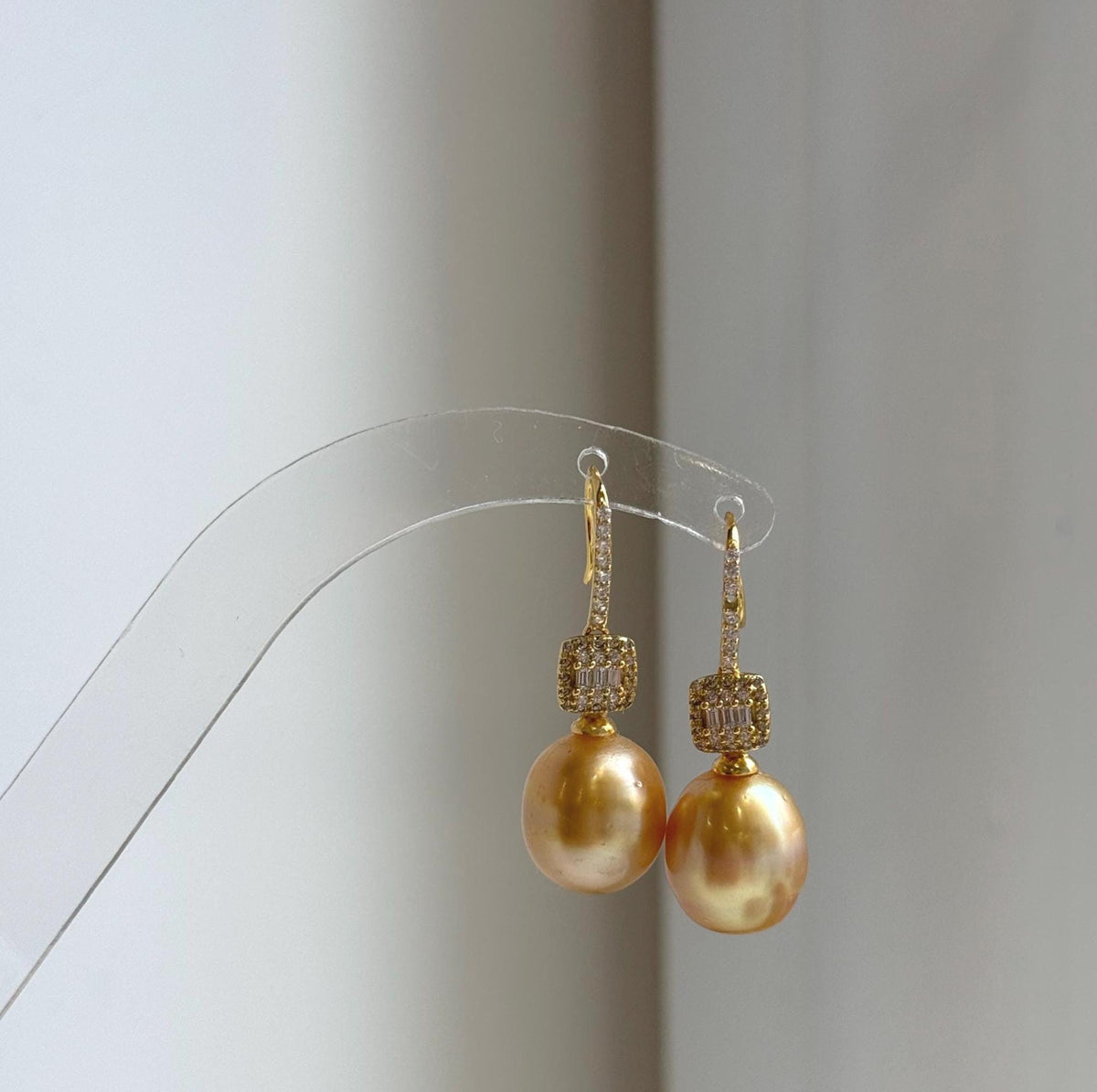 Elly’s 11.3mm South sea deep golden ocean Pearls Earrings hooks: Extreme luster mirrored, 3.3cm high, S925 silver earrings. gift for her birthday high quality golden pearl earrings