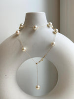 Elly’s Au750 18K Gold 14pcs, extreme luster Mirrored, Akoya Golden Ocean Pearls  vintage Satellite Necklace, 7.5-8mm, 17.7”. gift for her high quality pearls 18k real gold necklace