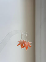 Elly’s Natural White Shell S925 silver vintage cool leaf earring hoops. 3.5cm high.