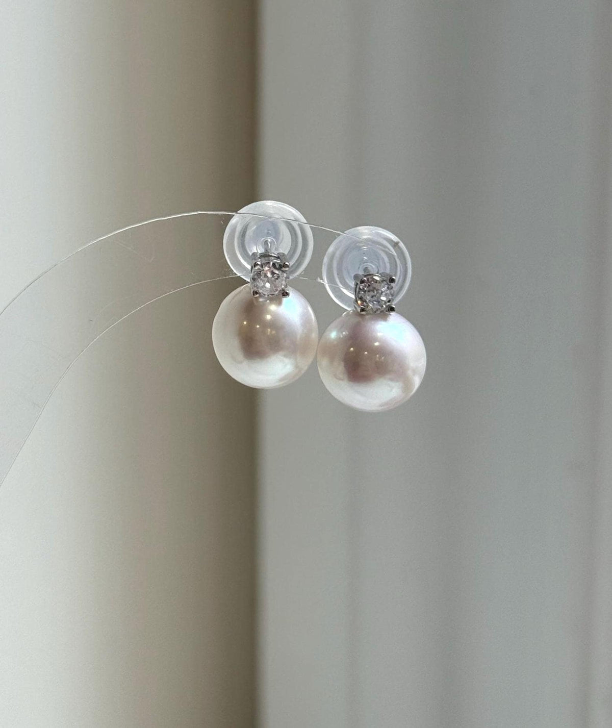 Elly’s 11.4mm Edison White Pearls Earrings: Extreme luster Mirrored, 1.5cm high, S925 silver earrings studs. high quality daily office white pearls earrings