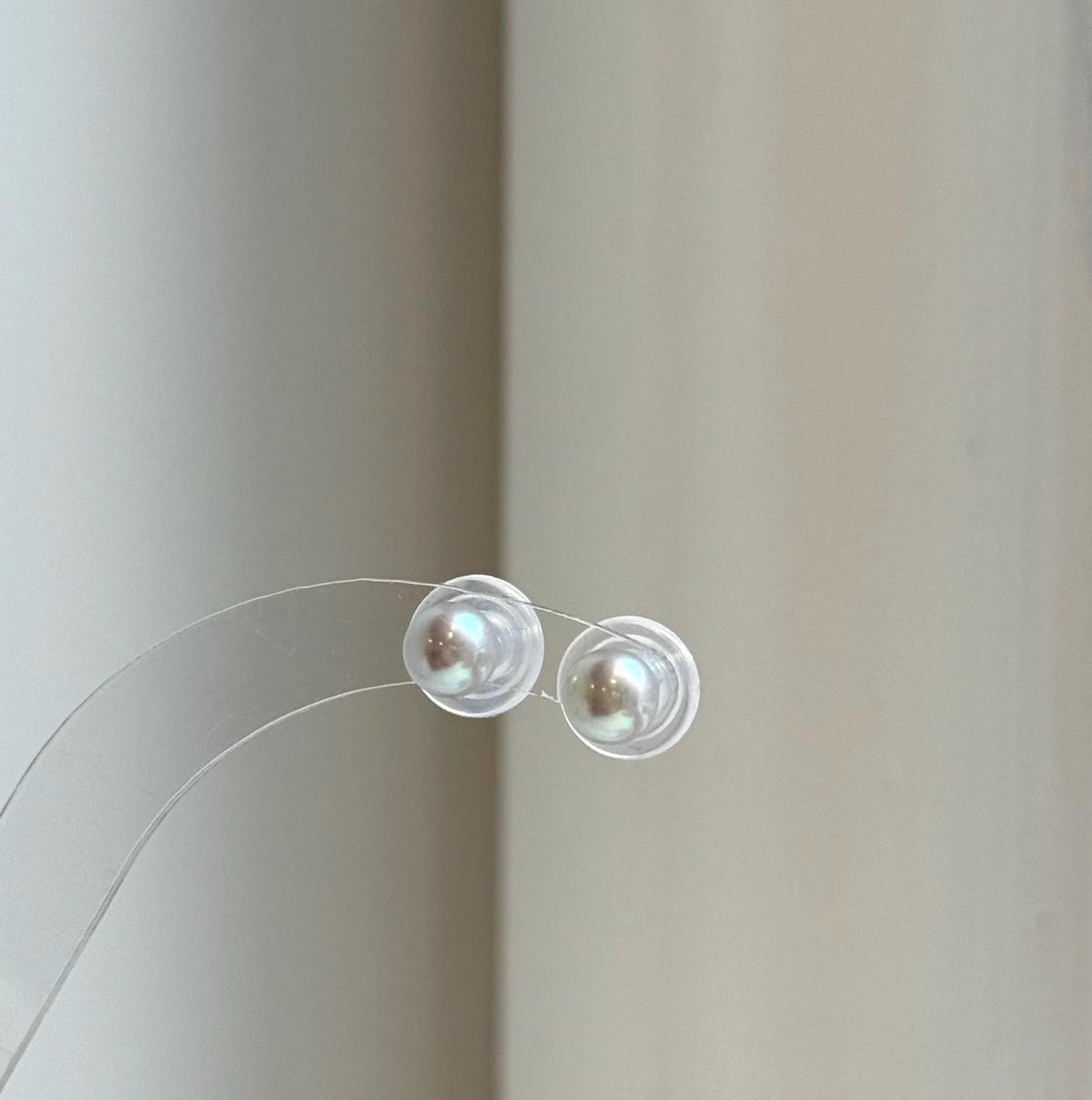 Elly’s 6.3mm Akoya ocean Natural Blue silver pearls earings: Extreme luster mirrored, s925 silver minimalist earrings studs.high quality daily office blue pearls earrings studs