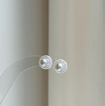 Elly’s 6.3mm Akoya ocean Natural Blue silver pearls earings: Extreme luster mirrored, s925 silver minimalist earrings studs.high quality daily office blue pearls earrings studs