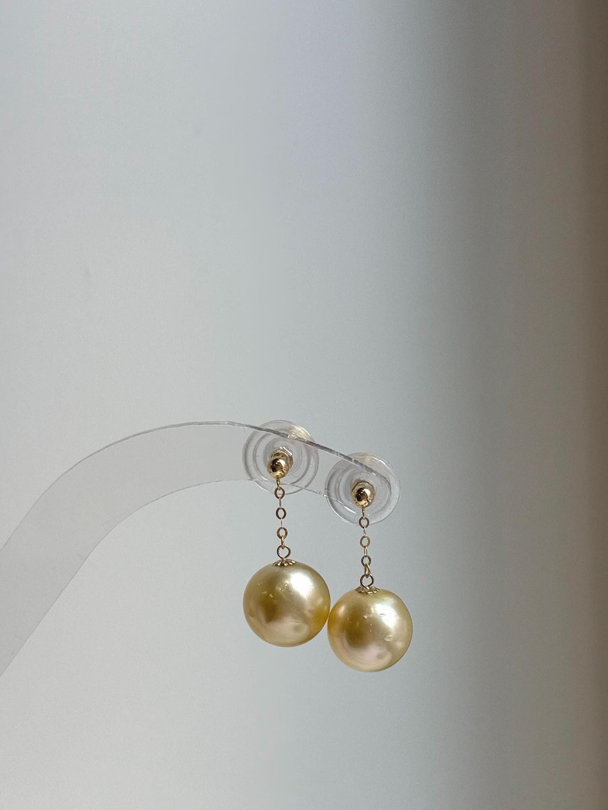 Elly’s Au750 18K gold South sea golden ocean pearls Earrings: Extreme luster mirrored, 11.1mm, 2.1cm,18k real gold earrings chandeliers. real gold pearls golden earrings high quality elegant gift for her statement
