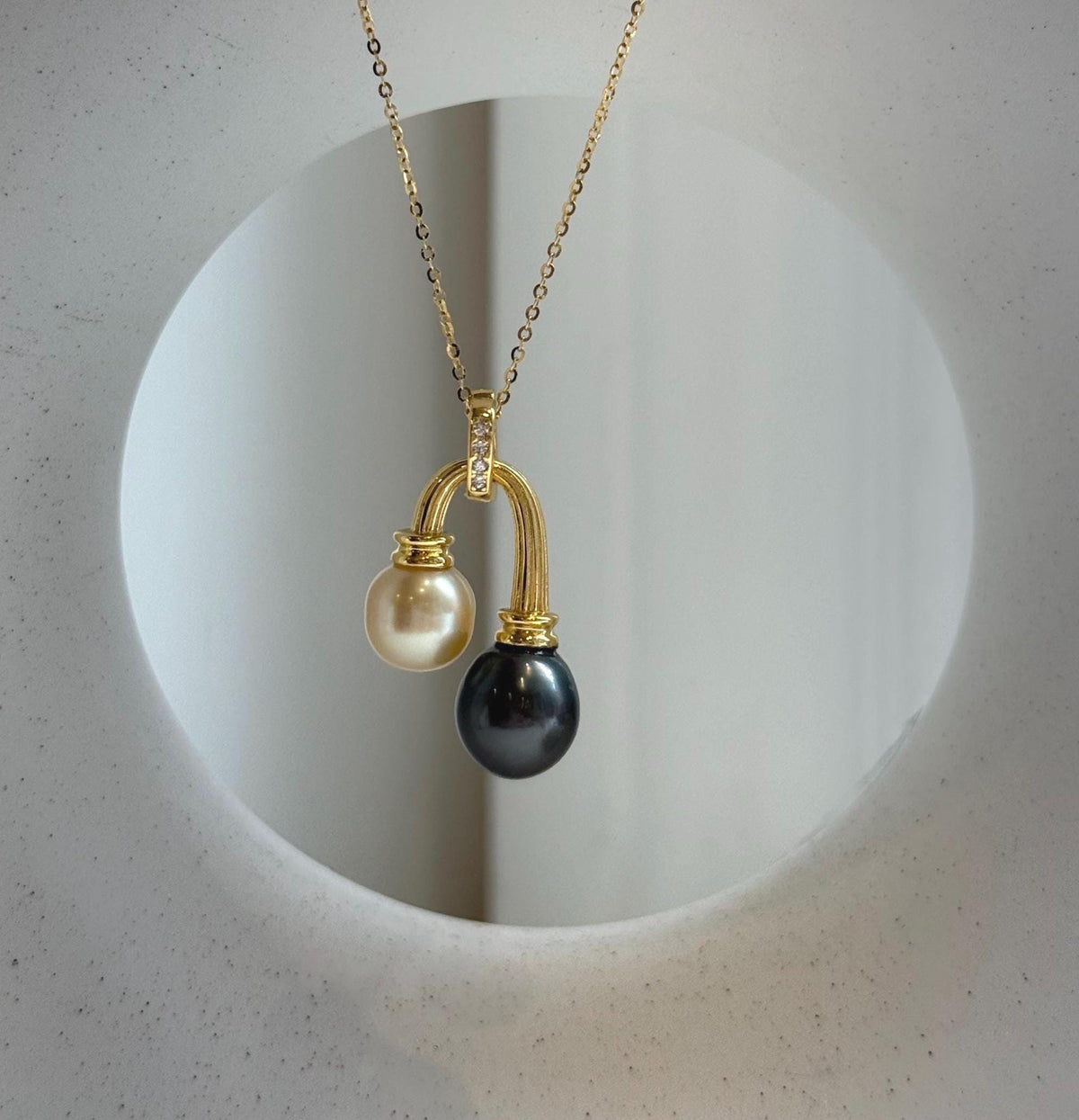 Elly’s Double South sea Golden Black platinum Tahitian pearls Pendant: 9.1-10.3mm, 1.7x3cm, Extreme luster, S925 Silver Cool pendant. high quality golden black pearls pendant gift for her