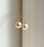 Elly’s 10.3mm Edison Light rose Pearls High-heel Earrings hooks: Extreme luster Mirrored, 1.9cm high, S925 silver Classic earrings hooks. high quality pearls earrings gift for her anniversary