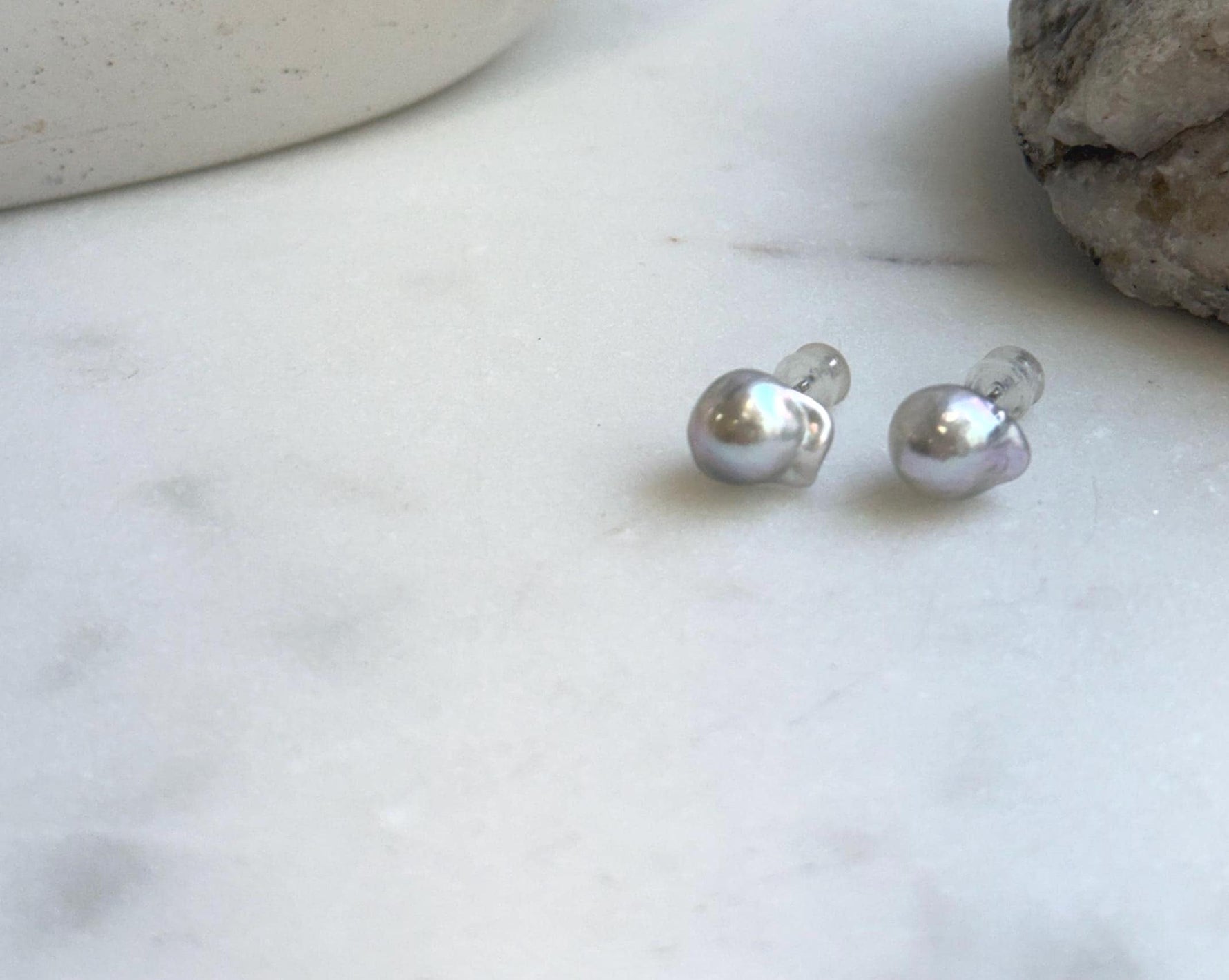 Elly’s 8.3x9.9mm Akoya ocean Tail pearls Earrings studs: Extreme luster mirrored, s925 silver earrings. Pearl jewelry idea. gift for her