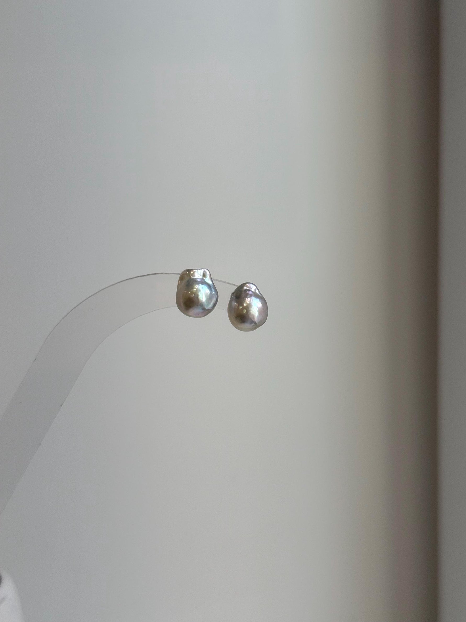 Elly’s 8.3x9.9mm Akoya ocean Tail pearls Earrings studs: Extreme luster mirrored, s925 silver earrings. Pearl jewelry idea. gift for her