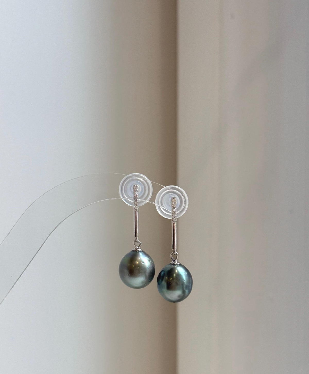 Elly’s 10.4mm Tahitian Peacock green hunter ocean pearls earrings: Extreme luster mirrored, S925 silver fireworks earrings. Pearl jewelry. gift for her