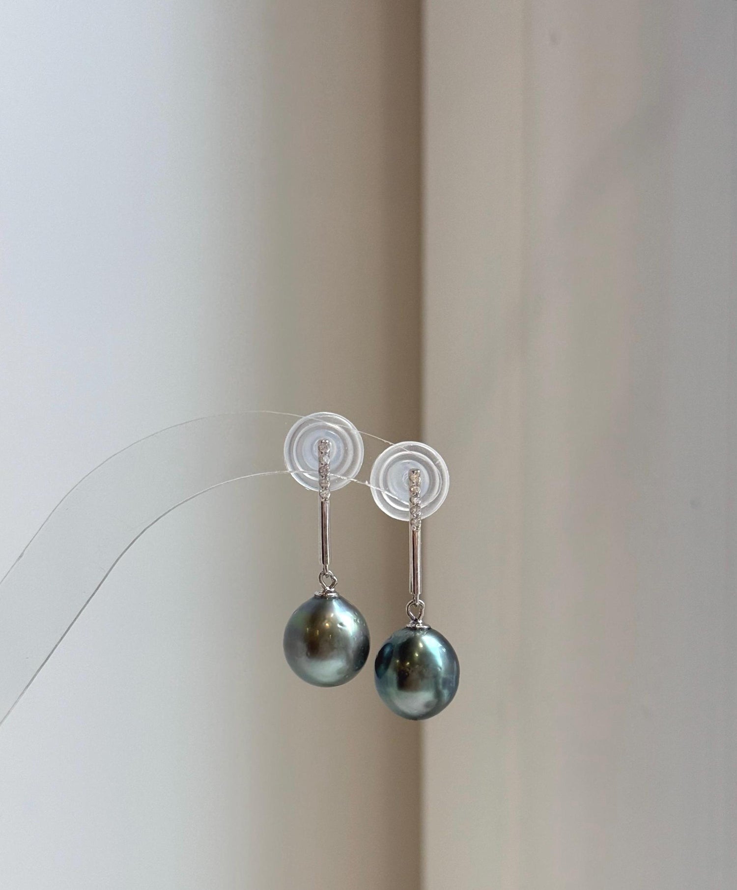 Elly’s 10.4mm Tahitian Peacock green hunter ocean pearls earrings: Extreme luster mirrored, S925 silver fireworks earrings. Pearl jewelry. gift for her