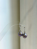 Elly’s Insale 11.1mm purple Edison Pearls Earrings hooks: Extreme luster Mirrored, 3cm high, S925 silver dangle earrings.gift for her daily office pearls earrings