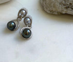 Elly’s 6.5-9.9mm Tahitian Akoya ocean Pearls Earrings Chandeliers: Extreme luster Mirrored,S925 silver cool earrings. gift for her anniversary