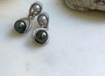 Elly’s 6.5-9.9mm Tahitian Akoya ocean Pearls Earrings Chandeliers: Extreme luster Mirrored,S925 silver cool earrings. gift for her