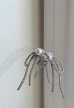 Elly’s 7.7mm white pearls butterfly bow earrings: Extreme luster mirrored, 3x5cm, S925 silver studs copper earrings. Pearl jewelry.gift for her