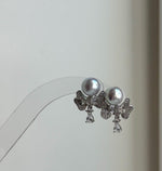 Elly’s Set of 8.6mm Akoya Ocean Pearls Earrings Studs and Jacket: Extreme luster Mirrored, 1.5x2cm, S925 silver Earrings jacket and studs.gift for her